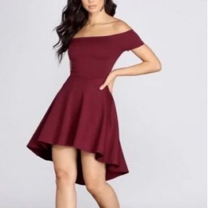 Sarin Mathews Flare Hi Low Dress